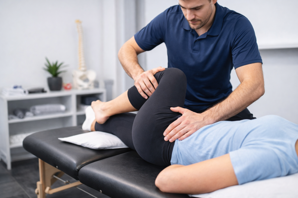 Hip pain treatment in Langley with physiotherapy and chiropractic care
