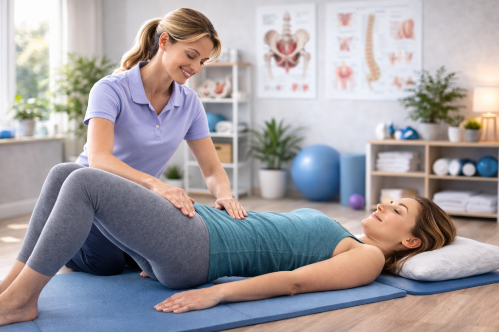 Pelvic pain physiotherapy exercises in Langley clinic