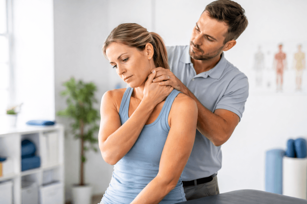 Pinched nerve neck treatment in Langley physiotherapy chiropractic assessment