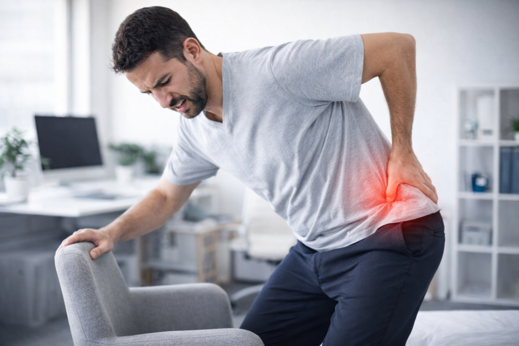 Physiotherapist treating sciatic nerve pain in Langley clinic