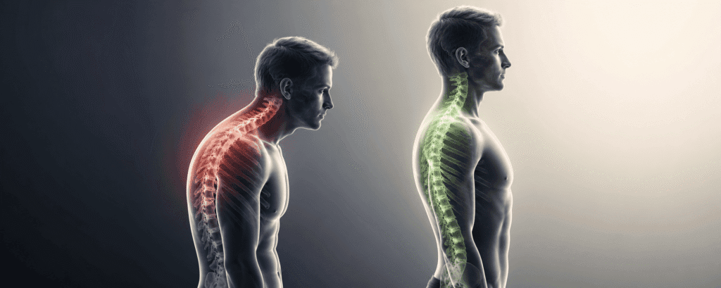 Forward head posture treatment patient receiving posture correction therapy in Langley clinic