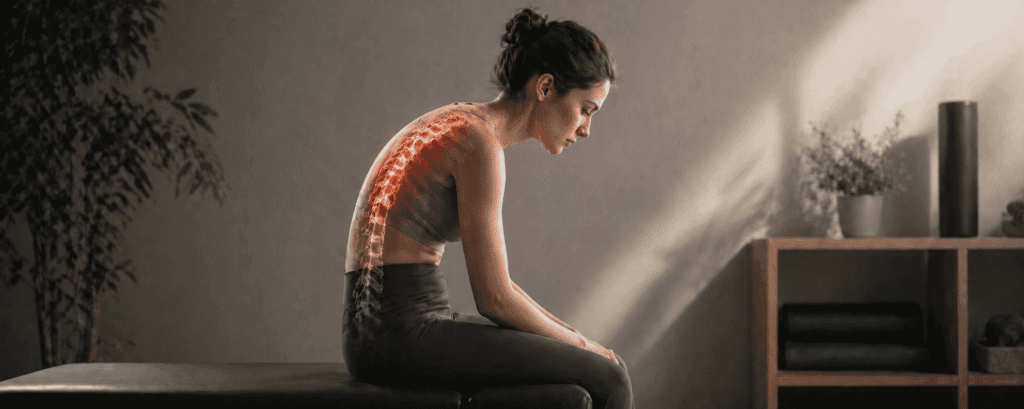Patient receiving kyphosis treatment and posture correction therapy in Langley clinic