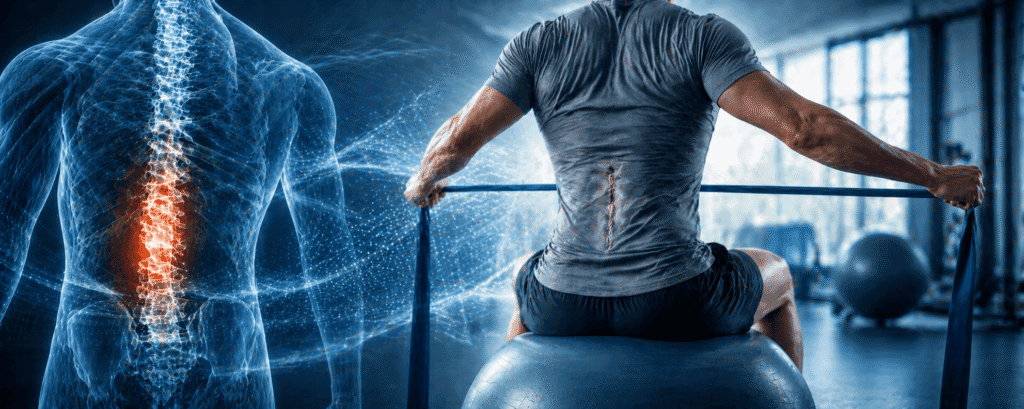 Spinal surgery rehabilitation in Langley with physiotherapist assisting mobility and recovery