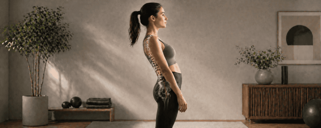 Patient receiving sway back posture treatment and posture correction therapy in Langley clinic