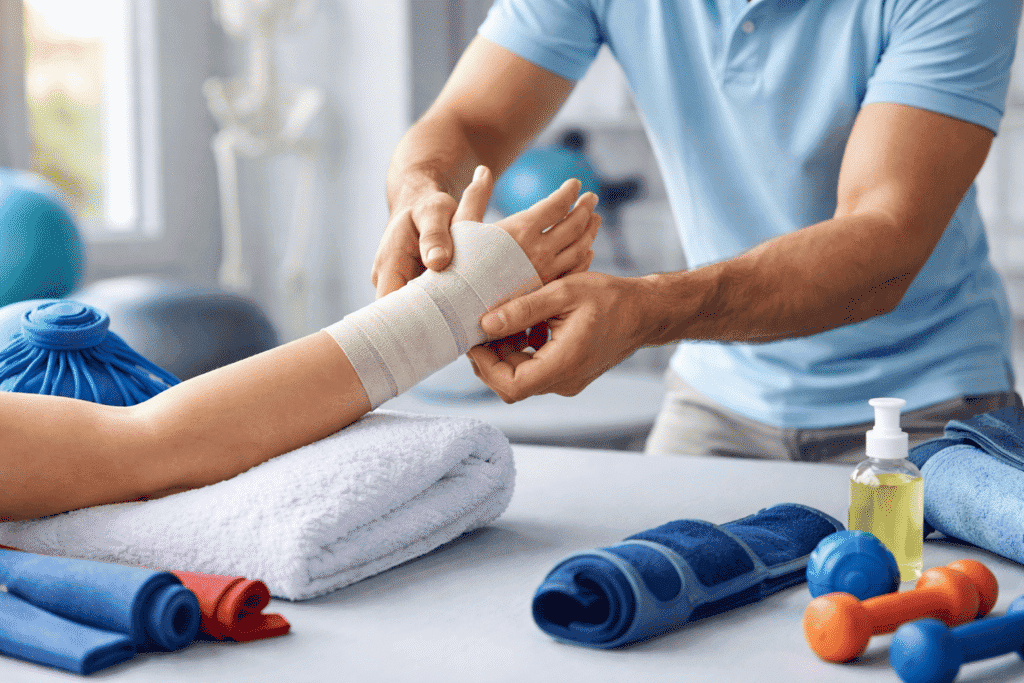 Wrist sprain treatment in Langley with hands-on therapy for wrist pain and swelling